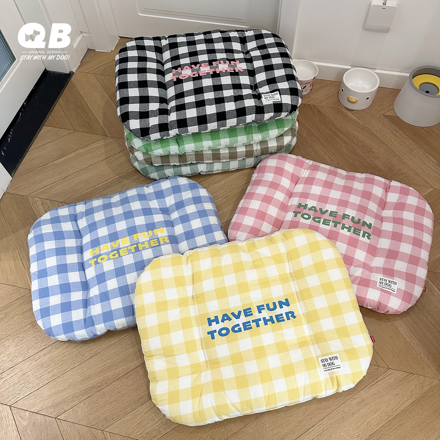 QB宠物狗狗纯棉四季通用窝垫猫狗床垫雪纳瑞泰迪比熊秋冬垫子