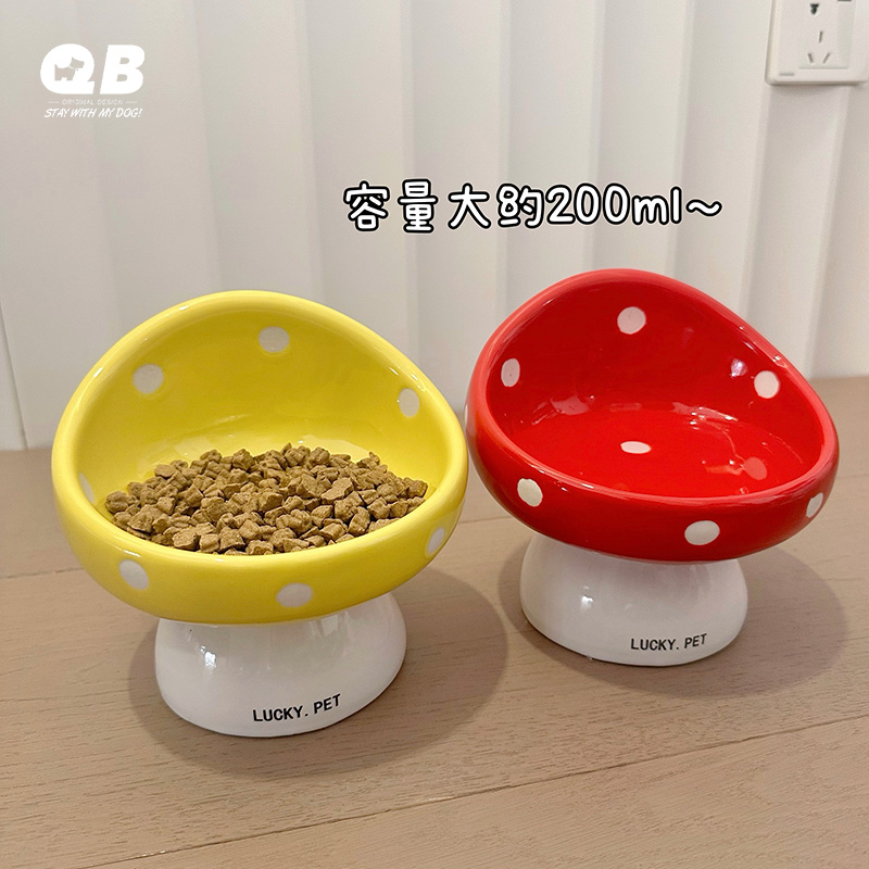 宠物猫狗饭水碗狗碗高碗猫碗陶瓷