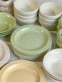 出口创意泼墨陶瓷盘子韩国ins圆形西餐盘甜品碗家用高级餐具饭碗