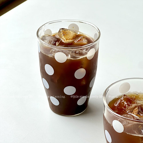 夏天ins治愈白色玻璃杯冰美式杯