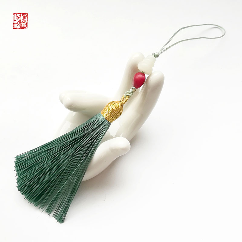 冰丝流苏扇坠白玉菩提红豆相思豆配珠简约易于搭配长笛剑柄配流苏