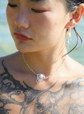 原创设计溶滴星芒项链MASW金属