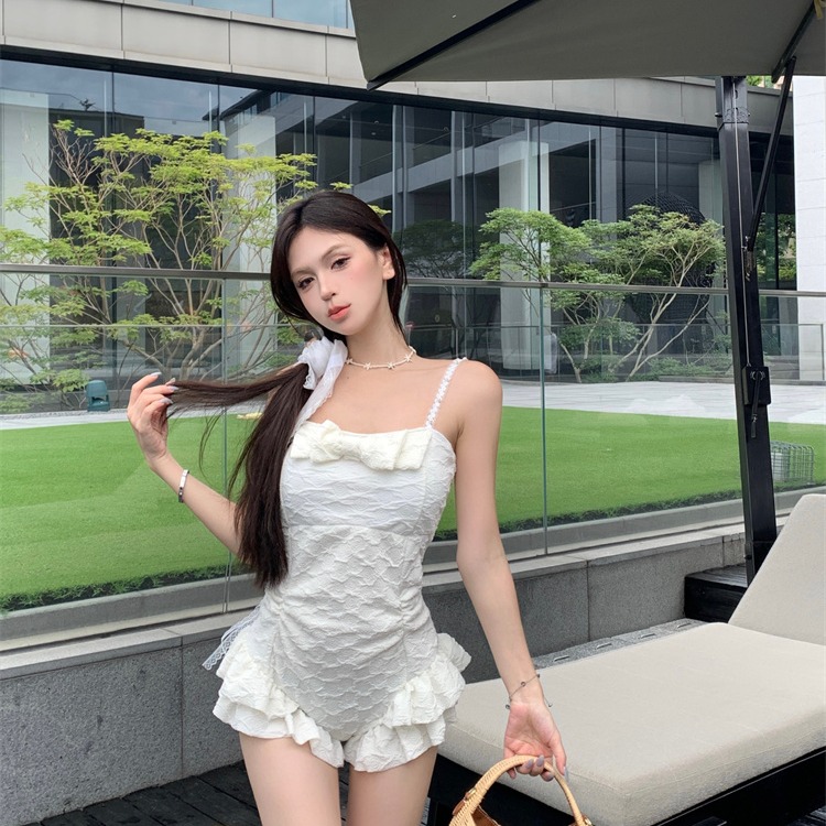 夏季145/150cm矮个子连体泳衣xs码小款保守遮肚度假泳装xxs加小码