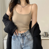 150矮个子带胸垫吊带背心xs码 xxs 辣妹上衣145加小码 小款 美背短款