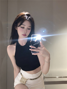 xxs小码 145 小衫 打底衫 150cm矮个子针织挂脖背心吊带甜辣外穿短款