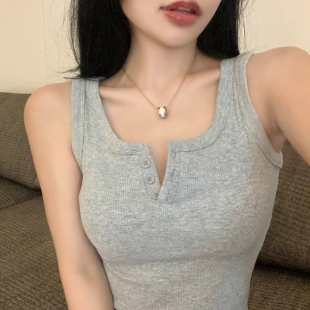 上衣145小码 内搭纯欲无袖 xxs 小款 150矮个子螺纹针织吊带背心xs码