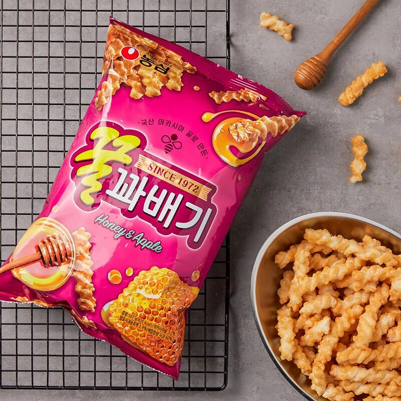 韩国进口农心蜂蜜脆条90g袋装膨化休闲零食追剧膨化零嘴小吃