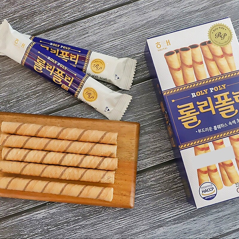 韩国进口海太彩笛薄脆卷巧克力夹心蛋卷62g酥脆零食休闲食品