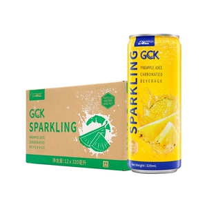 27000GCK越南进口菠萝气泡果汁饮品320ml*12罐 整箱气泡水