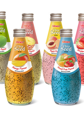 泰国进口美恩奇亚籽果汁饮料290ml*24草莓芒果椰子混合水果味饮品