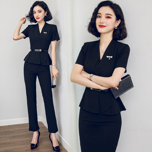 美容院店长工作服女夏咨询师置业顾问职业套装售楼建材销售爱尚臣