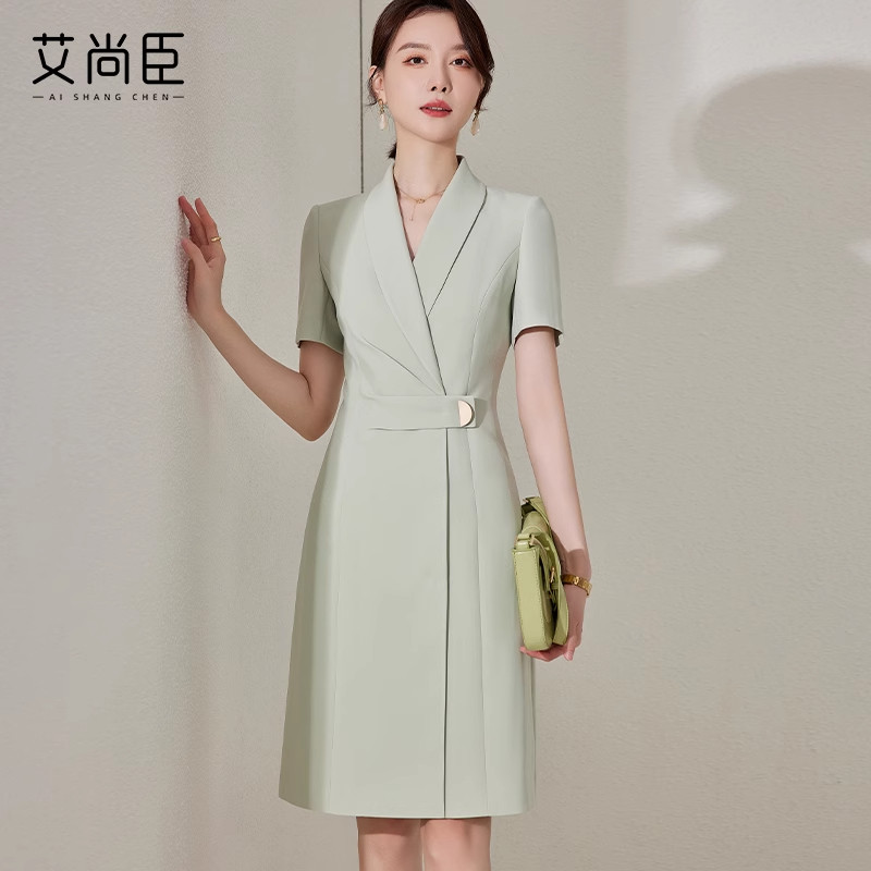 艾尚臣夏季职业连衣裙女前台工装