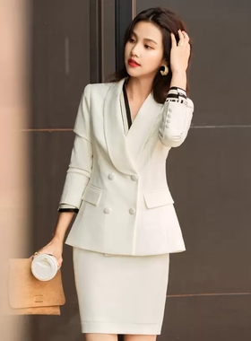 白色西装套装女冬咨询师美业正装医疗美容院皮肤管理工作服爱尚臣