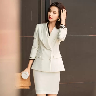 白色西装套装女冬咨询师美业正装医疗美容院皮肤管理工作服爱尚臣