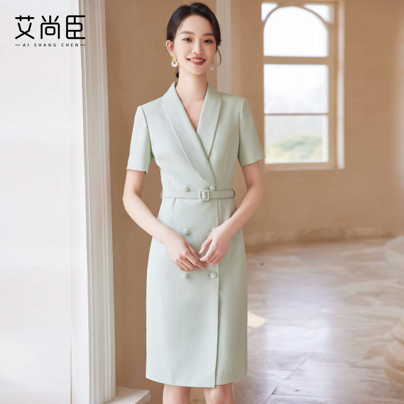 通勤职业装连衣裙女美容师工作服