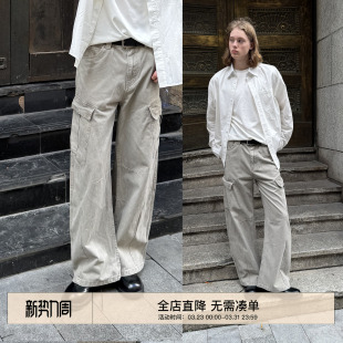 男女休闲水洗长裤 EMP美式 裤 Vintage多口袋直筒弯刀工装 复古New