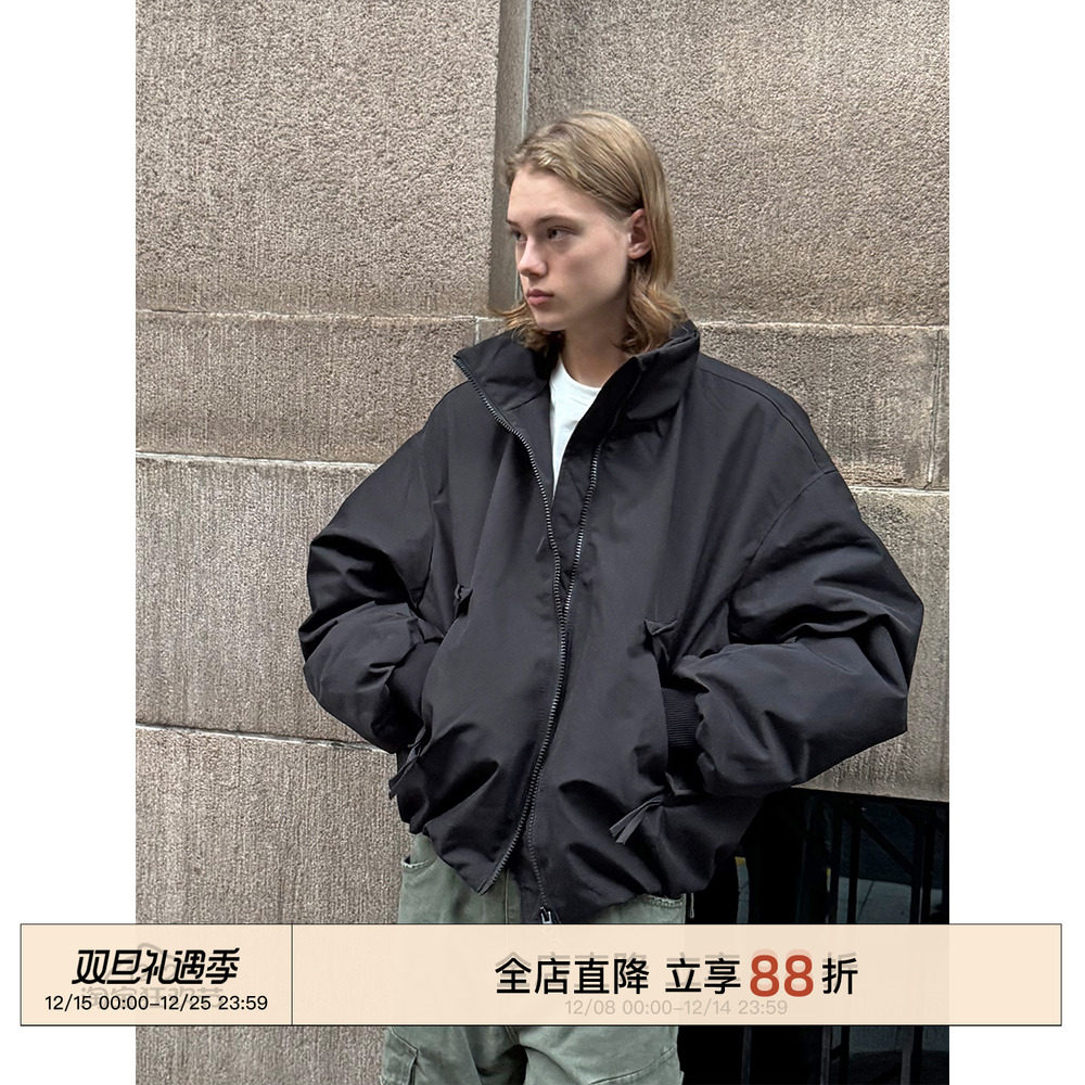 EMP 90白鸭绒立领宽松工装羽绒服男冬季防风保暖飞行员夹克外套