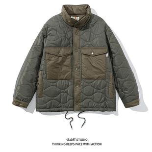 日系工装 棉服外套保暖潮流宽松棉衣情侣上衣 撞色轻薄宽松休闲男装