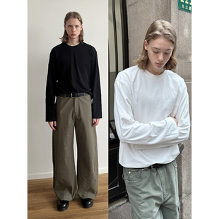 T恤男女内搭打底衫 EMP 纯色圆领长袖 基础款 cleanfit正肩上衣 美式