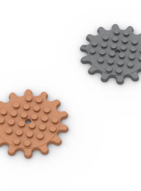 小颗粒积木MOC 35446 科技积木6x6带14齿轮转盘特殊板 选配27448