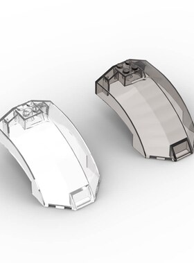 小颗粒积木MOC 18729 6x10x4弧面砖 飞机座舱 挡风板拼装玩具零件