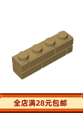MOC 15533 小颗粒益智拼插积木零配件1x4格纹墙砖