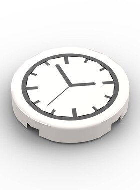 小颗粒积木MOC 14769pr0001 pb001 2*2印刷时钟拼装玩具零配件DIY