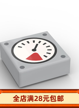 小颗粒积木MOC 3070bpr0235 1*1光面印刷仪表盘秒表盘零配件