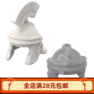 小颗粒积木MOC 98366 中世纪城堡骑士人仔头盔拼装玩具配件零件