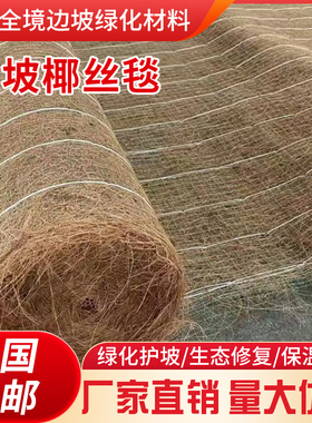 椰丝毯边坡绿化矿上植草高速公路生态护坡纤维毯河道环保抗冲毯