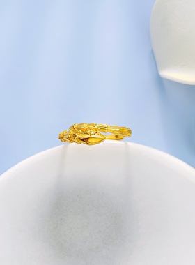 足金999黄金送女友送老婆礼物生肖蛇年实心活口生肖呈祥灵蛇蛇戒