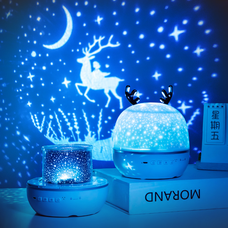 星空投影仪小夜灯卧室床头礼物创意浪漫旋转台灯梦幻灯饰网红少女