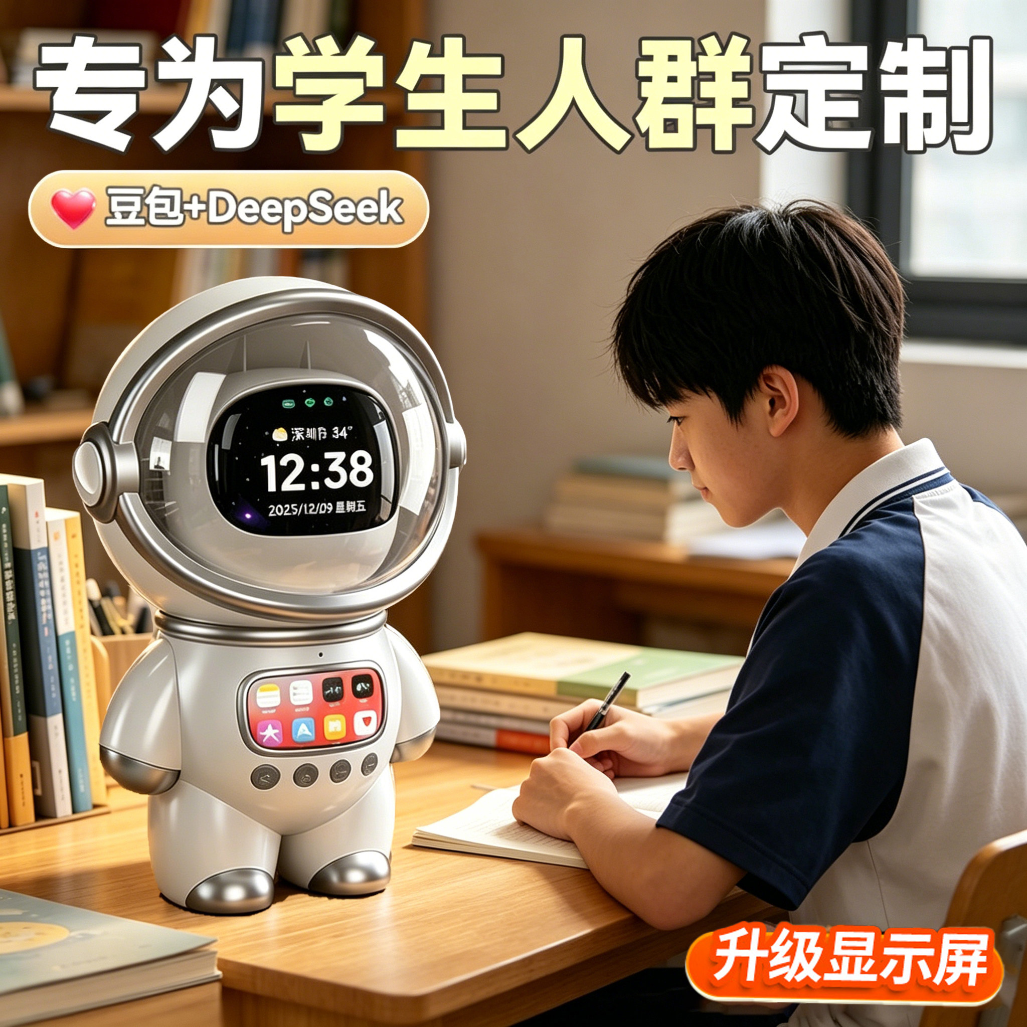 生日礼物男生送初中高中学生男孩女孩实用的智能ai闹钟音响机器人