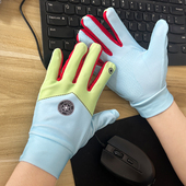 儿童防晒手套冰丝薄款 防滑户外骑车弹性潜水游泳速干五指 透气夏季