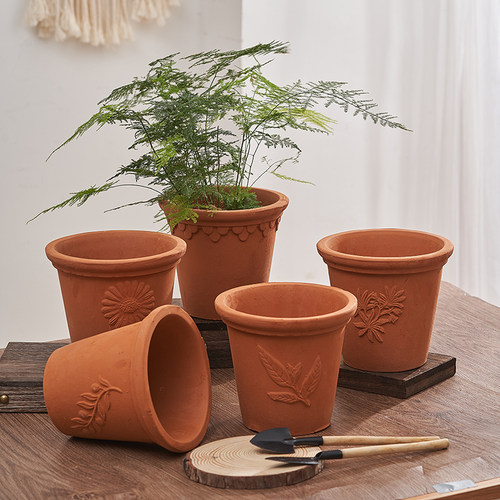 红陶现代透气透水花盆