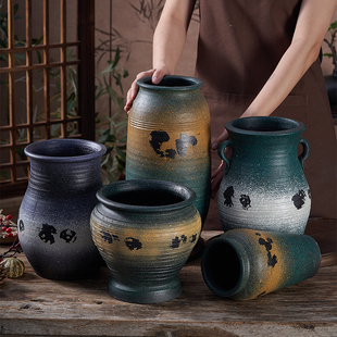 多肉花盆粗陶法师老桩盆花瓶透气透水绿植大号大口径无釉土陶罐