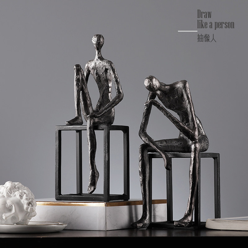 抽像复古简约摆件办公室书房软装饰品客厅玄关酒柜电视柜家居摆设,家居饰品,桌面摆件,淘宝优惠券,粉丝福利购,淘宝优惠卷