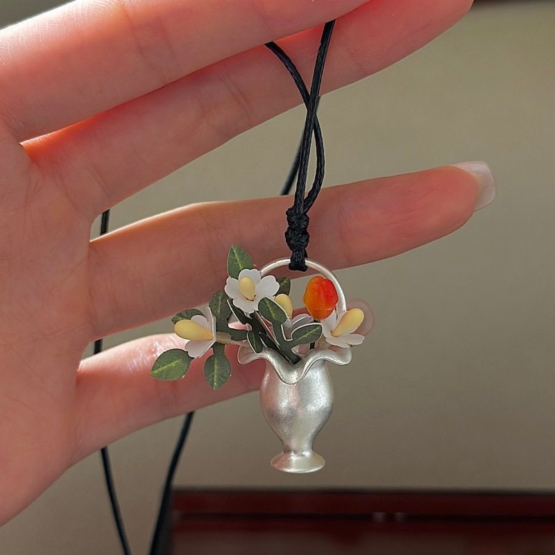 S925纯银韩版小众设计感复古花瓶简约项链韩国风时髦毛衣链,饰品/流行首饰/时尚饰品新,银饰项链,淘宝优惠券,粉丝福利购,淘宝优惠卷