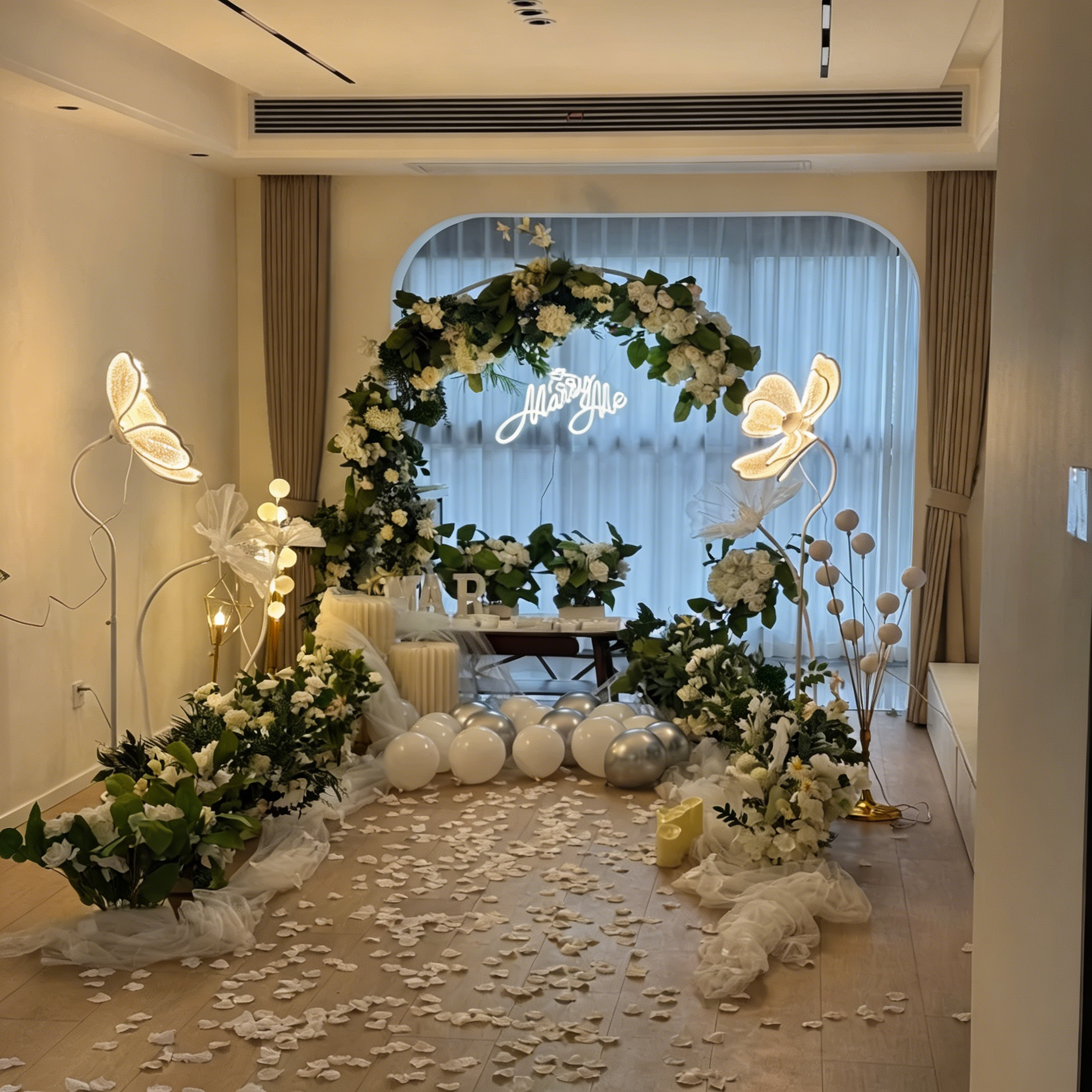 莫奈花园造景仿真花橱窗场景布置网红打卡瀑布花墙假花造景装饰