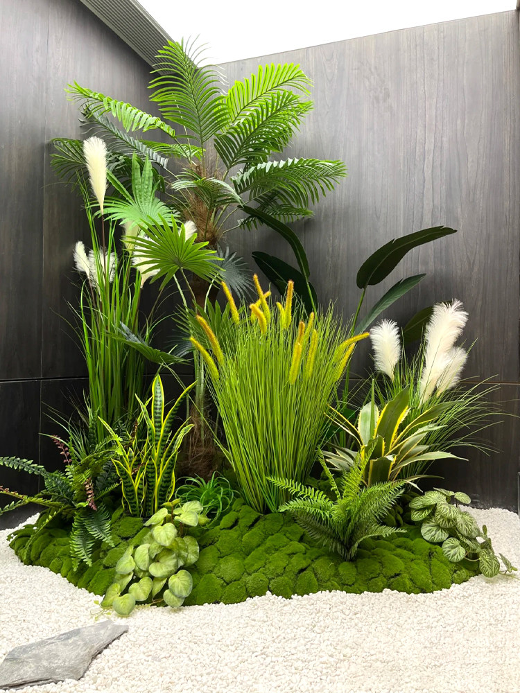 园林绿化植物园林绿化人造植物人造树室内大型假植物楼梯转角园林