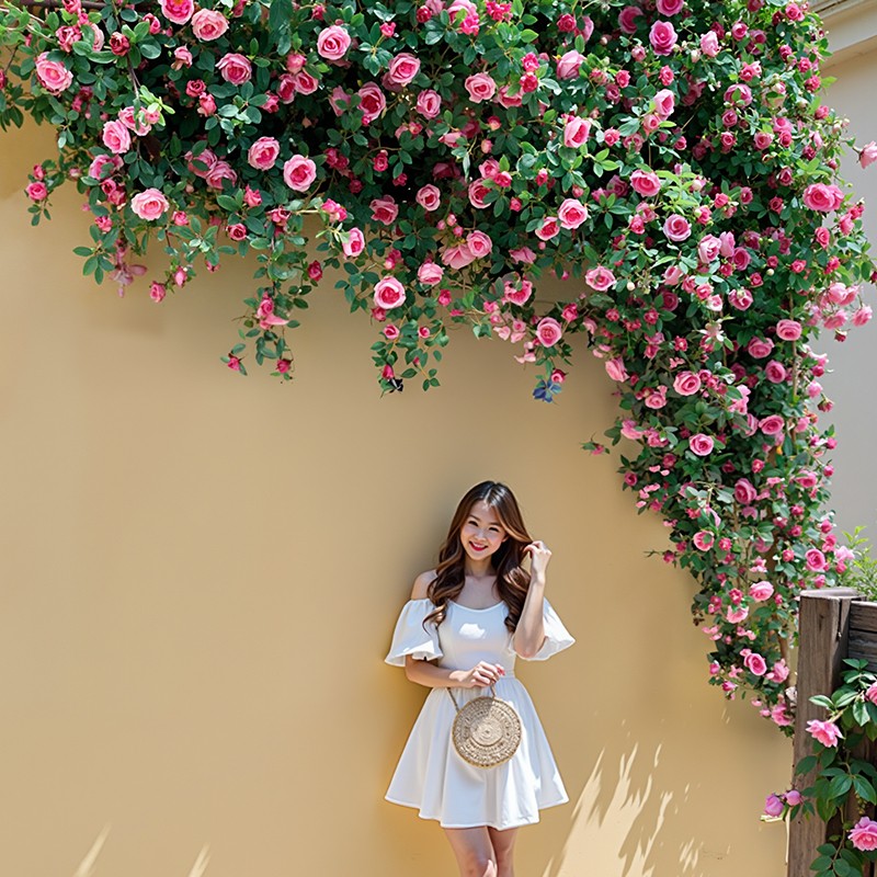 仿真玫瑰花藤网红背景墙打卡