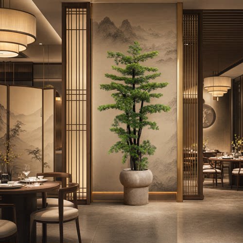 假绿植迎客松仿生植物装饰摆件