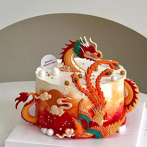 中式国风结婚订婚飞龙在天凤凰吉祥如意装扮插件龙凤呈祥蛋糕装饰