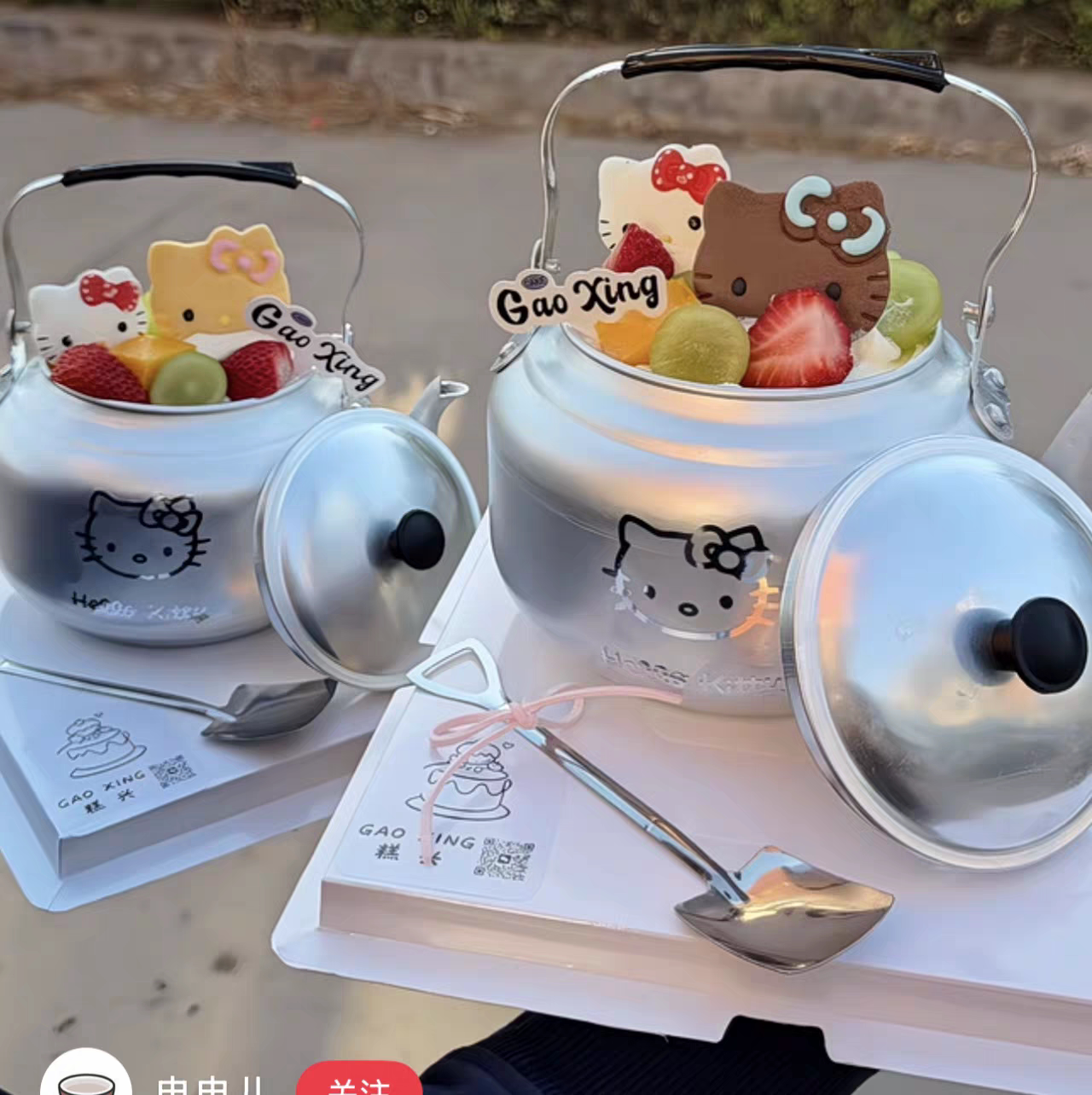 铝制水吊子蛋糕 可爱猫咪开水壶蛋糕老式奶茶咖啡烘焙店专用