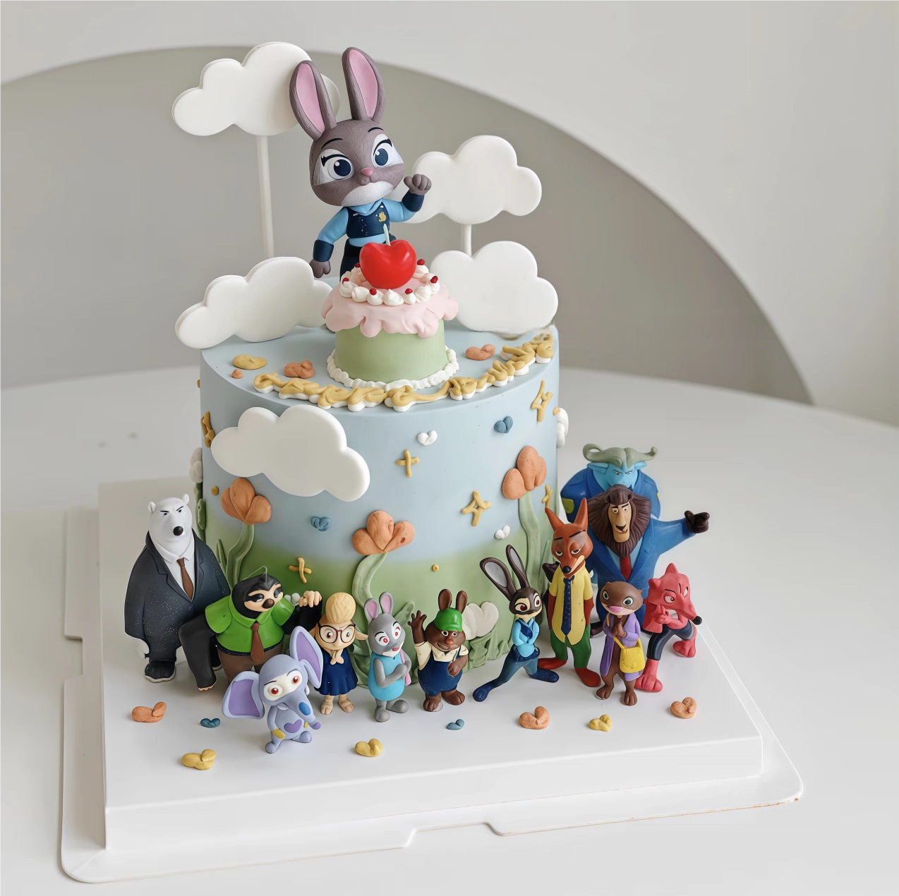 zootopia疯狂动物城玩具玩偶蛋糕装饰兔子朱迪狐尼克手办公仔摆件