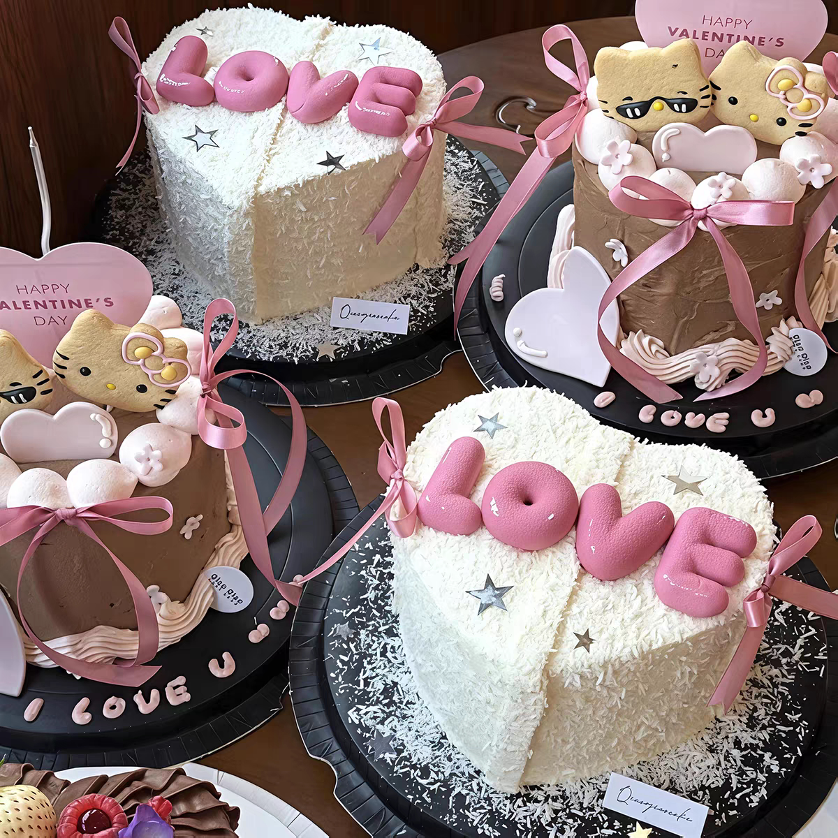 包邮网红我爱你LOVE干佩斯硅胶切模具丝带插件520情人节蛋糕装饰