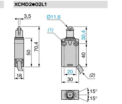 带线 限开关位 XCMD2102L1 行程开关 XCM-D2102L1 ZCMD21+ZCE02