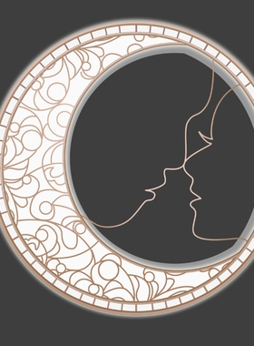 b447月亮金色线条人像婚礼效果图素材psd分层设计素材月亮婚礼