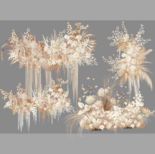 h460香槟色婚礼花艺素材布幔婚礼效果图psd文件婚礼效果图素材