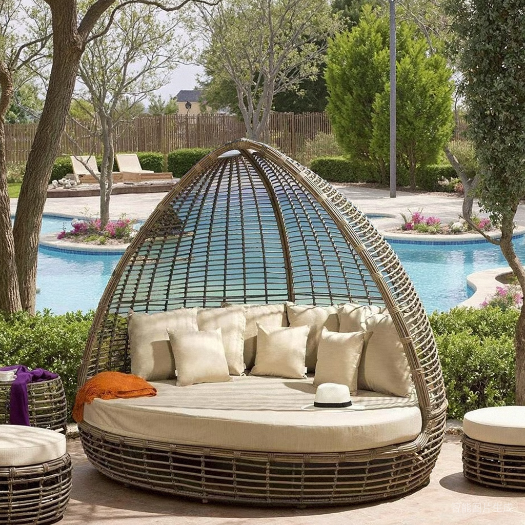 户外可定制沙滩泳池庭院创意藤椅